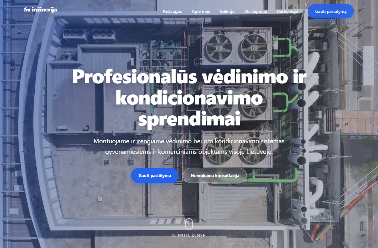 Sv inžinerija svetainės pavyzdys – vėdinimo sistemos