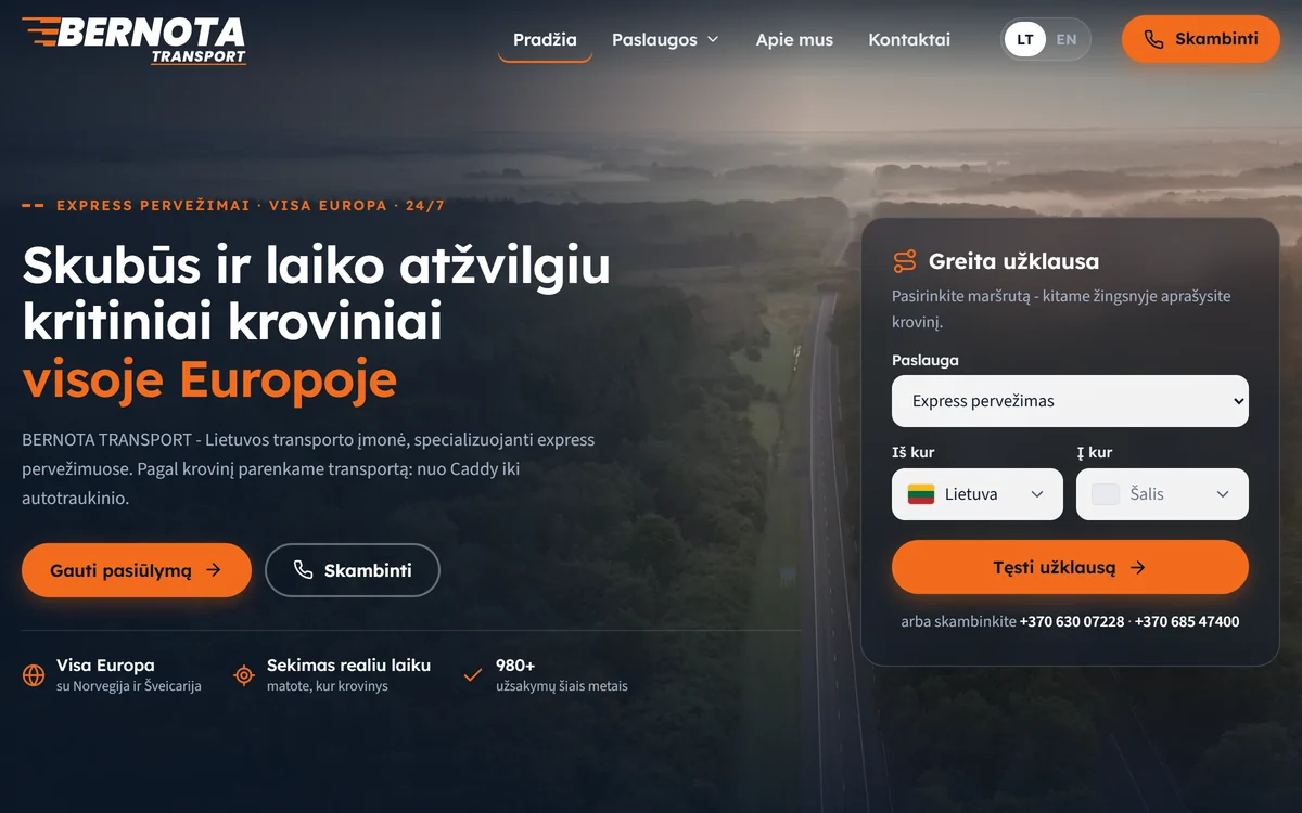 Bernotatransport.lt kompiuterio versija